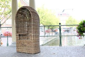 Rotan strandstoel Jumbo grijs 