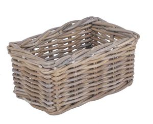 Regalkorb Rattan Grau 25x15x12 cm