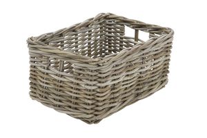 Regalkorb Rattan Grau 32x17x15 cm