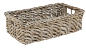 Rotan kastmand grijs 50x30x15 cm