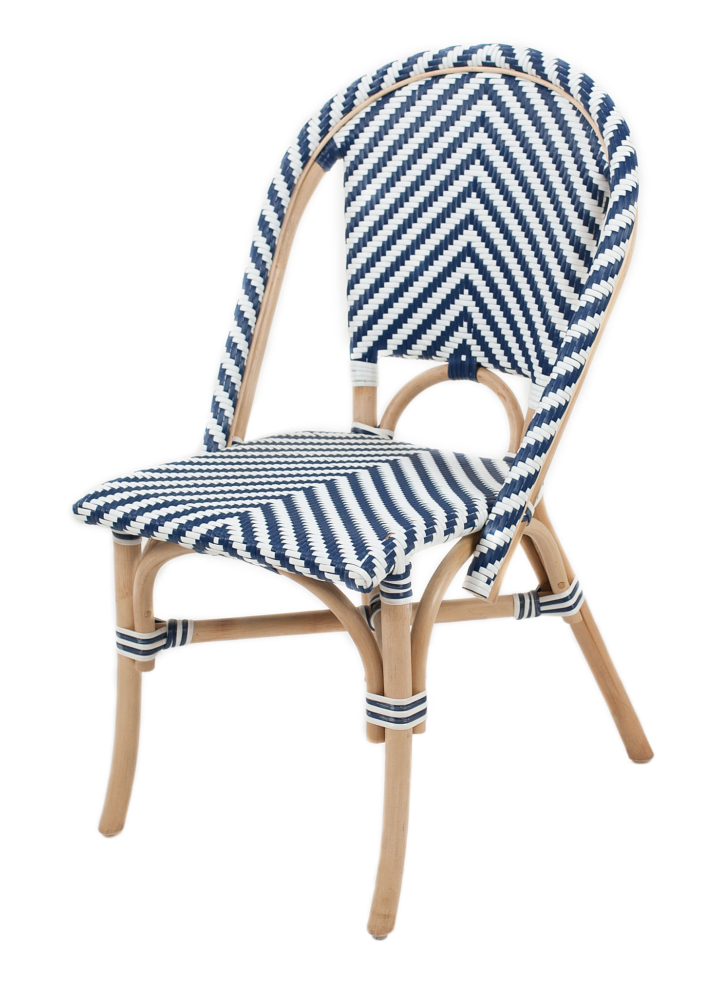 Franse bistro stoel blauw | Mandenmakerij Rotanmeubelfabriek