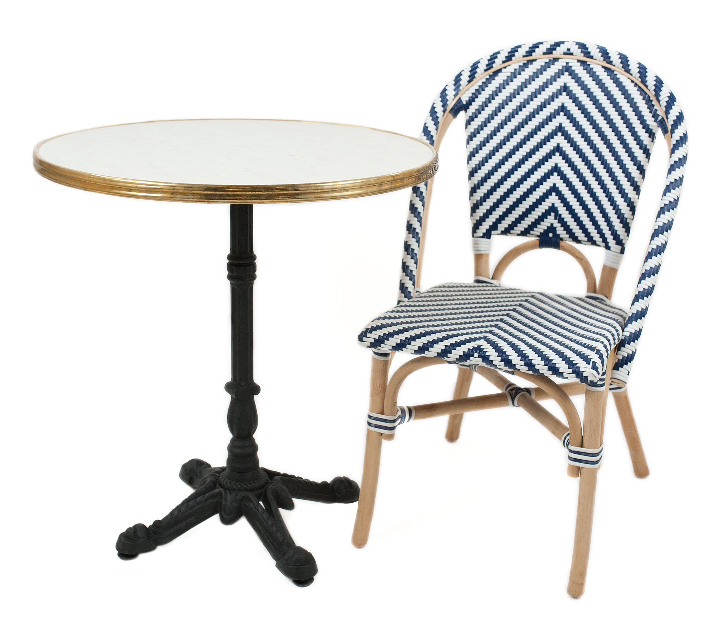 Franse bistro stoel blauw | Mandenmakerij Rotanmeubelfabriek